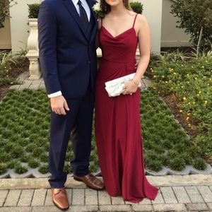 Size 2 Formal Burgundy Dress